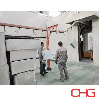Good price Powder Coating Line for Electric Control Cabinet Chassis Production PP Spray Booth Automatic Gun Spraying Monorail Conveyor System online