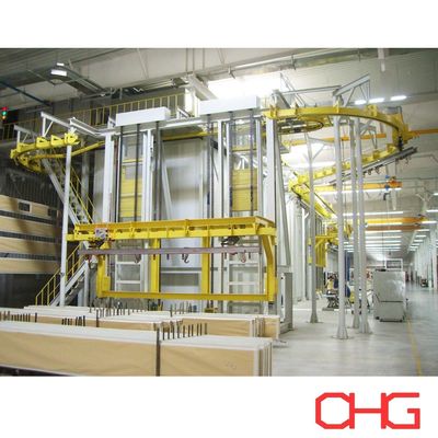 Powder Coating Line with Overhead Conveyor and Lifting for Coating of Steel Electrical Control Cabinets