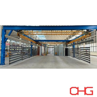 Good price Metal Shelves Powder Coating Line with Power Free Conveyor System and PLC Control Unit online