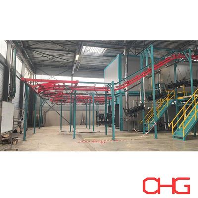 Heat Resistant Material Feature Customized Power and Free Overhead Conveyor System for Powder Coating Line